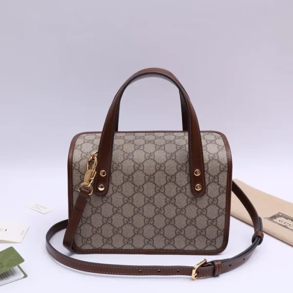GUCCI HORSEBIT 1955 MINI CANVAS TOTE IN NEUTRALS - Image 5