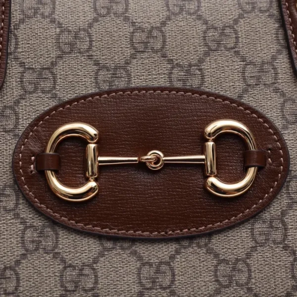 GUCCI HORSEBIT 1955 MINI CANVAS TOTE IN NEUTRALS - Image 4