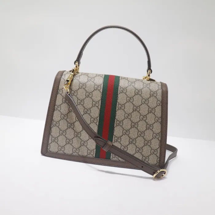 28de5fd6bd16f928 GUCCI OPHIDIA SMALL TOP HANDLE BAG WITH WEB