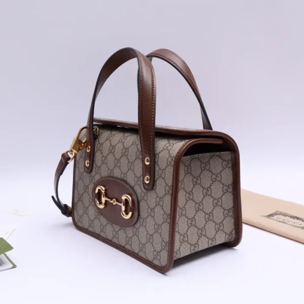 GUCCI HORSEBIT 1955 MINI CANVAS TOTE IN NEUTRALS - Image 7