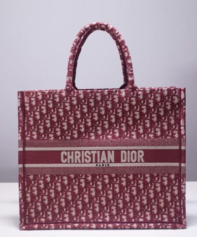 Fake Dior Tote Book Red Print - high-quality designer bag dupe