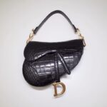 Replica Dior Saddle Bag Crocodile Black - high-quality designer bag dupe