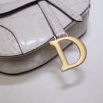 Replica Dior Saddle Bag Crocodile White