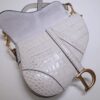 Fake Dior Saddle Bag Crocodile White - high-end replica designer purse