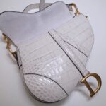 Replica Dior Saddle Bag Crocodile White