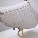 Replica Dior Saddle Bag Crocodile White