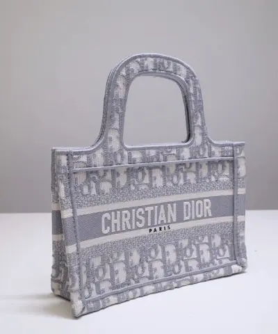 Fake Dior Tote Book Mini Cd Grey - top-grade luxury bag dupe
