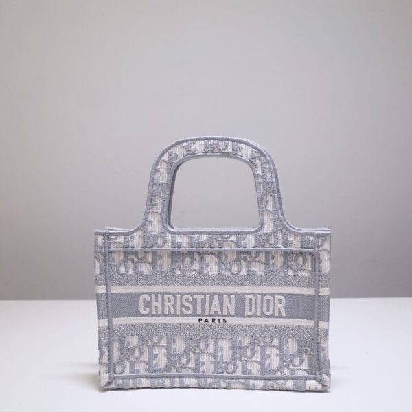Replika Dior Tote Book Mini CD Szary