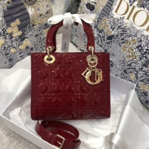 Replica Lady Dior Large Red Patent - affordable designer bags