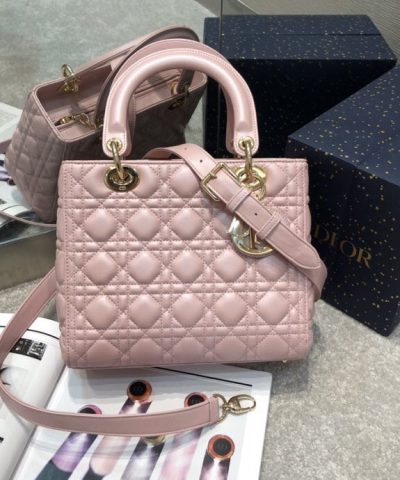 Fake Lady Dior Large Pink - top-grade luxury bag dupe