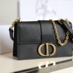 Replica Dior 30 Montaigne Black Grain - high-end replica designer purse
