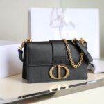 Replica Dior 30 Montaigne Black Grain - 1:1 premium replica handbag