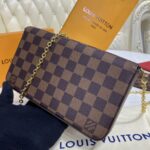 Replica Louis Vuitton Félicie Pochette Brown Grid