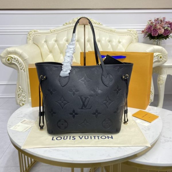 Replica Louis Vuitton Neverfull MM Full Black - high-end replica designer purse