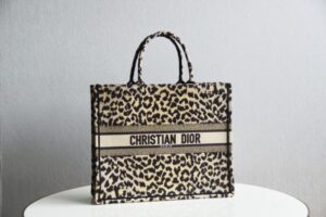 Replica Dior Tote Book Leopard Print - top-grade luxury bag dupe