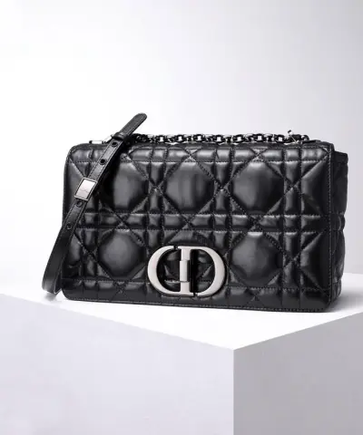 Replica Dior Caro Bag Diamond Black - top-grade luxury bag dupe