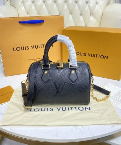 Replica Louis Vuitton Speedy Bandouliere 20 Full Black - best quality fake designer bag