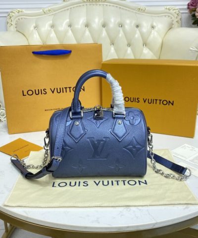 Fake Louis Vuitton Speedy Bandouliere 20 Dark Blue - high-quality designer bag dupe