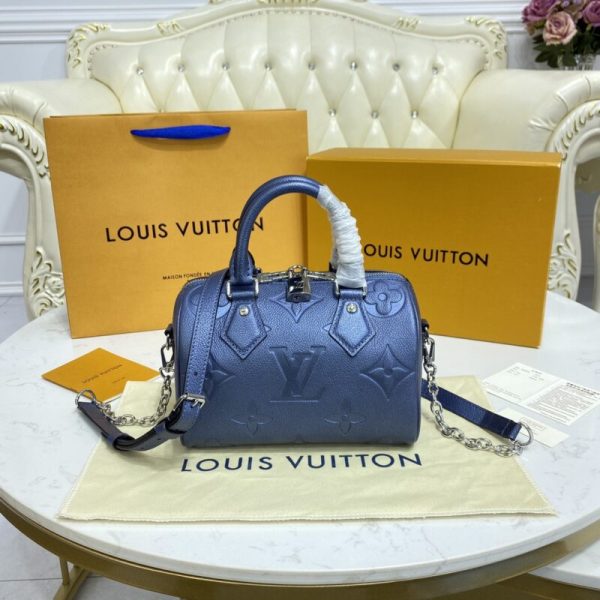 Replica Louis Vuitton Speedy Bandouliere 20 Dark Blue - high-quality designer bag dupe
