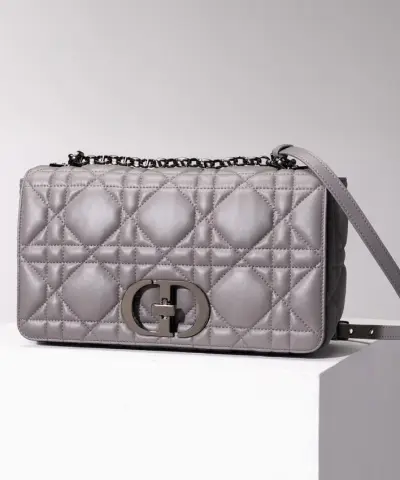 Replica Dior Caro Bag Diamond Grey - top-grade luxury bag dupe