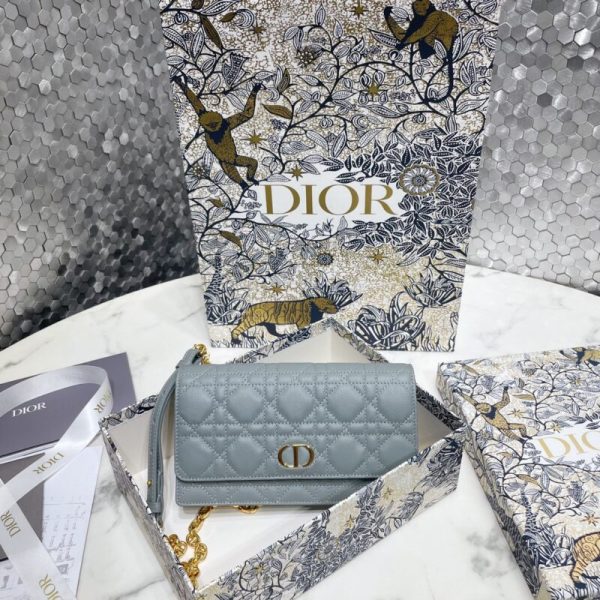 Replica Dior Miss Caro Pouch Sky Blue - 1:1 premium replica handbag