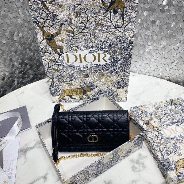 Replica Dior Miss Caro Pouch Black