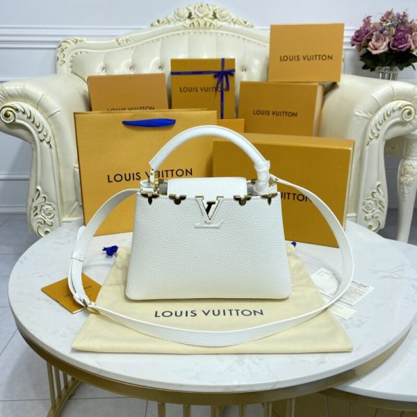Replica Loius Vuitton Capucines White - top-grade luxury bag dupe