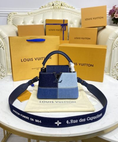 Fake Loius Vuitton Capucines Denim - high-end replica designer purse