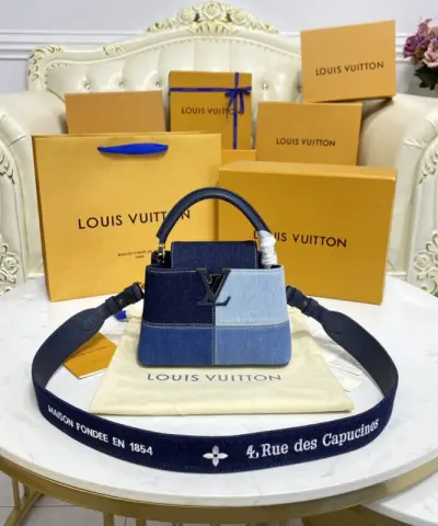 Fake Loius Vuitton Capucines Denim - high-end replica designer purse