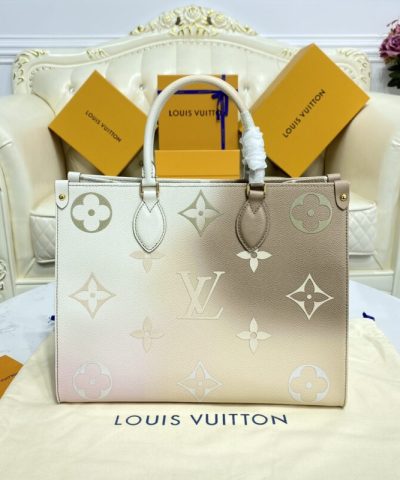 Replica LV Onthego Milk Tea - best quality fake designer bag