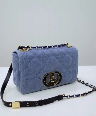 Fake Dior Caro Bag Denim Blue - elite factory replica handbag