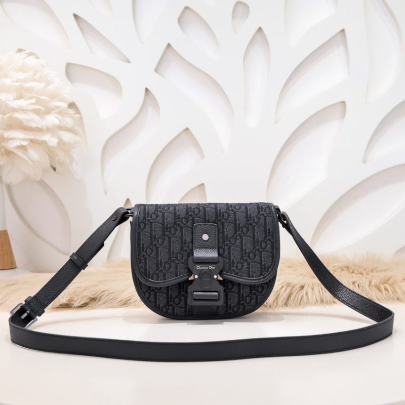Replica Dior Mini Gallop Bag With Strap Black Canvas - designer handbag clone