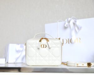 Replica Dior Caro Box Bag White - top-grade luxury bag dupe