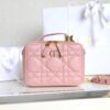 Fake Dior Caro Box Bag Pink - premium superclone handbag