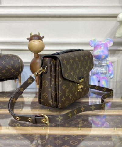 Fake Louis Vuitton Pochette Metis Shoulder Bag Brown - high-end replica designer purse