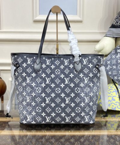 Fake Louis Vuitton Neverfull MM Denim - premium superclone handbag