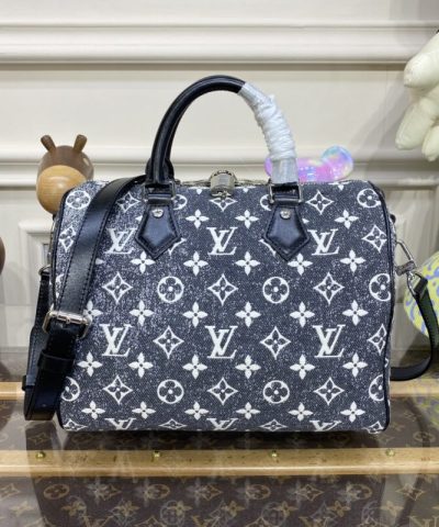 Fake Louis Vuitton Speedy Bandouliere 25 Denim Canvas - high-end replica designer purse