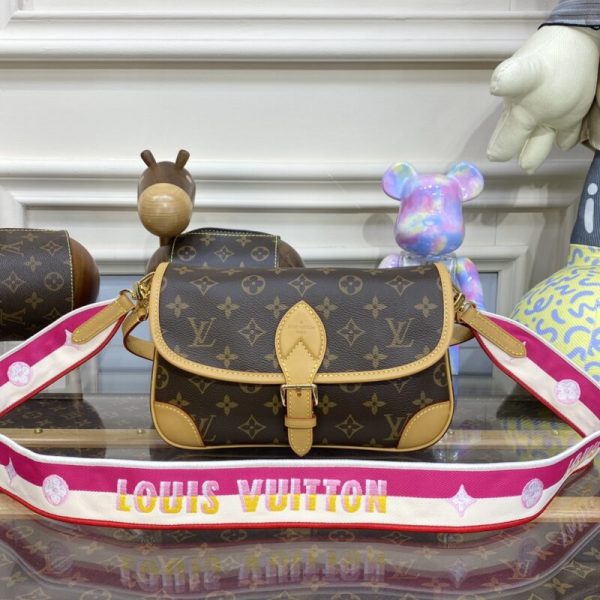 Replica Louis Vuitton Nano Diane Satchel Pink Strap