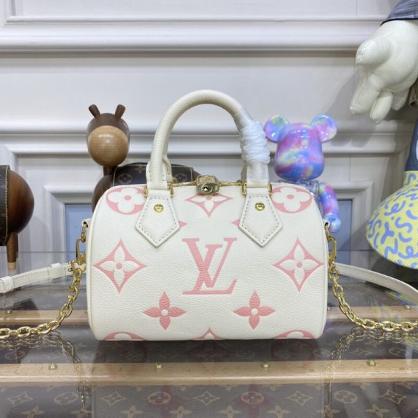Replica Louis Vuitton Speedy Bandouliere 20 White Pink - high-quality designer bag dupe