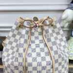 Replica Louis Vuitton Noe Bucket White Grid MM - 1:1 premium replica handbag