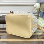 Replica Louis Vuitton Noe Bucket White Grid MM - 1:1 premium replica handbag
