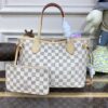 Fake Louis Vuitton Neverfull MM White Grid - high-end replica designer purse
