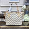 Fake Louis Vuitton Neverfull MM White Grid - ultra-realistic fake purse