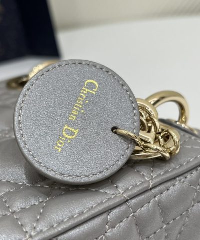 Fake Lady Dior Mini Grey Sillver - designer handbag clone