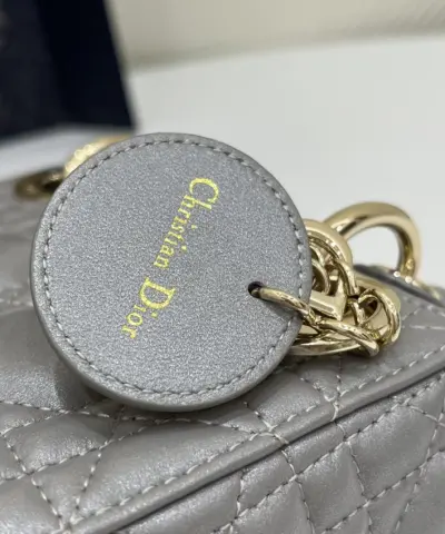Fake Lady Dior Mini Grey Sillver - designer handbag clone
