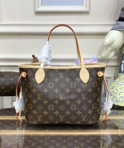 Fake Louis Vuitton Neverfull MM Brown Classic - elite factory replica handbag