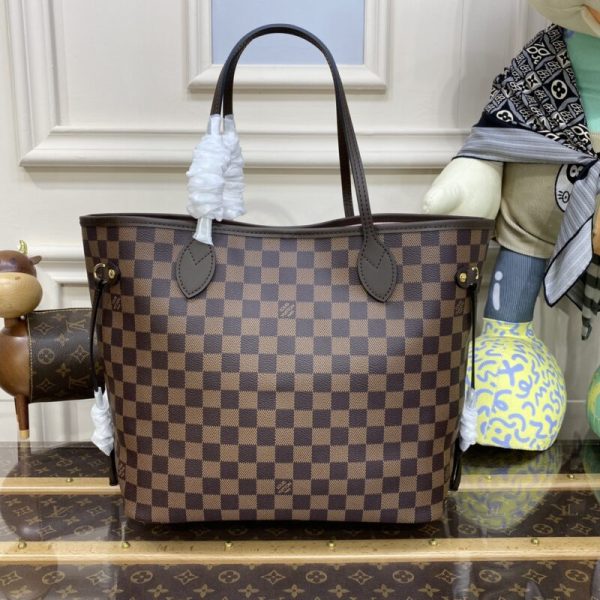 Replica Louis Vuitton Neverfull MM Grid Pink Inside - high-quality designer bag dupe