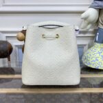 Replica Louis Vuitton Noe Bucket White MM - 1:1 premium replica handbag