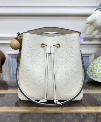 Replica Louis Vuitton Noe Bucket White MM - 1:1 premium replica handbag