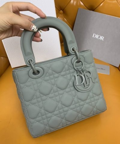 Replica Lady Dior Matte Grey Abc - premium superclone handbag